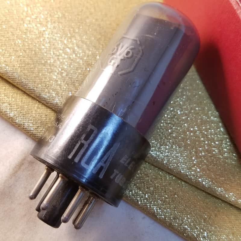 RCA 6V6GT tNOS AT1000 TESTED Vacuum Tube greyglass black plate Beam Power 6V6 1945-1958 image 1