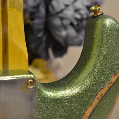 American Fender Stratocaster Relic Nitro Lime Squeezer Green Sparkle SSS-CS 54'S image 11