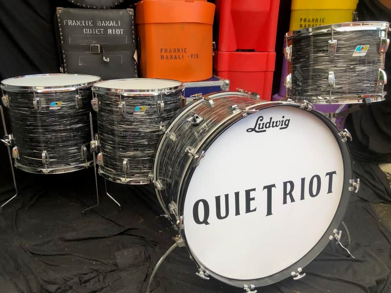 Quiet Riot - Frankie Banali's 1970s Ludwig Black Oyster 14/16/18/26 "Bonham" "Ringo" (#19) AUTHENTICATED image 1