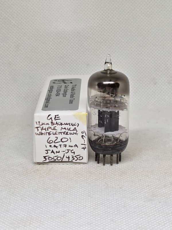GE JAN 6201 Black Plate Triple Mica Balanced Single NOS 12AT7 E81CC ECC81 12AT7WA 12AT7WB 12AT7WC image 1