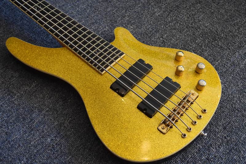 Galveston Zz 5 String Bass Gold Sparkle image 1
