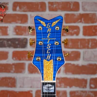 Gretsch USA Custom Shop G6134CS Penguin Master Built by Stephen Stern Flame Maple Top Transparent Blue Stain 2013 w/OHSC image 9