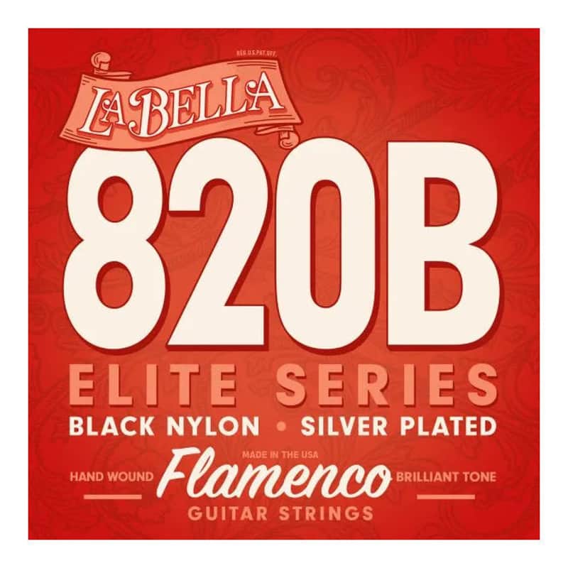La Bella 820-B Elite Nylon Guitar String - Flamenco - Black Nylon - Medium Tension image 1