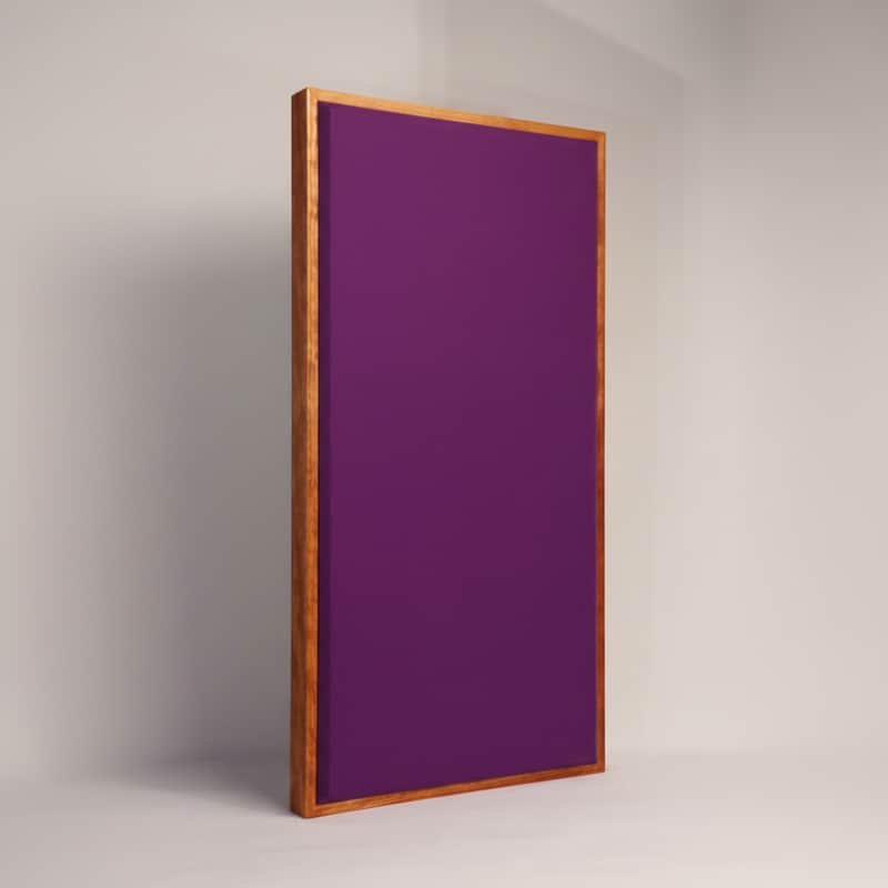 Custom Framed Acoustic Wall Panel | Grape Fabric & Gunstock Wood Frame | Furniture-Quality Sound Absorbing Panel | Recording Studio, Home Studio, Mixing Room, Podcast Studio, Home Theater, Listening Room, Office & Vocal Booth | Made in USA image 1