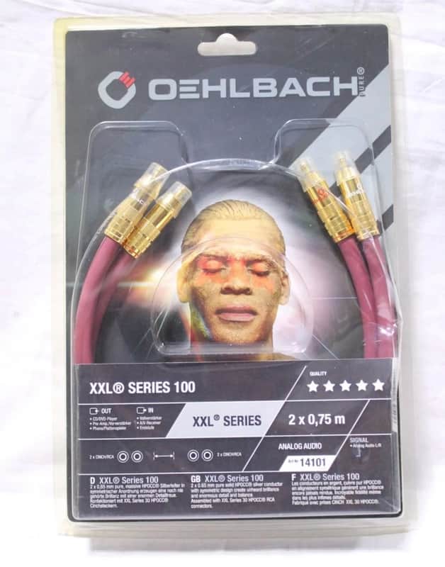 2 x RCA Audio cables OEHLBACH XXL Series 100 2 x 0.75 m RCA Analog Audio L/R Bild 1