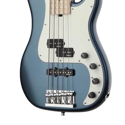 Sadowsky MetroLine 21-Fret Hybrid P/J Bass-Swamp Ash Body-5 String-Solid Dark Lake Placid Blue Metallic High Polish image 4