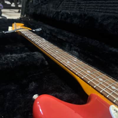 1995 Fender MG-69 Mustang Reissue - Fiesta Red - Made in Japan (MIJ) - Includes Hardshell Case image 11