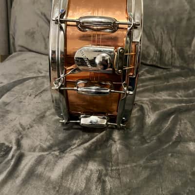 Slingerland- 5x14" Sound King, Lacquered Brass, 10-Lug Snare Drum 1980s image 9