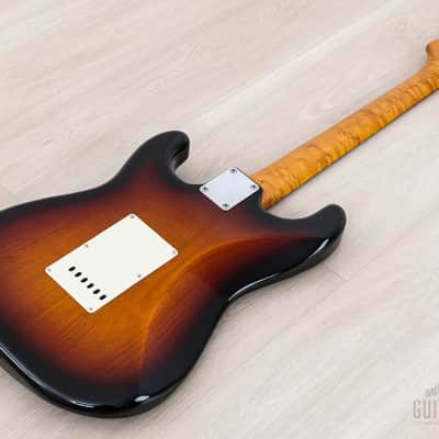 1994 Fender Order Made '62 Stratocaster Sunburst Lacquer w/ Birdseye Neck, USA Pickups & Case, Japan MIJ Fujigen image 14