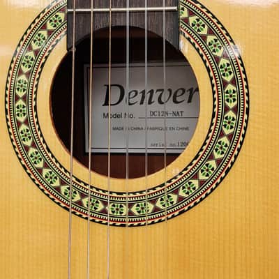 Denver DC12N-NAT 1/2 Size Nylon String Classical Guitar - Natural image 3
