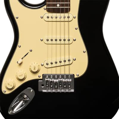 Stagg Left-Handed 3/4 Electric Guitar - Brilliant Black - SES-30 BK 3/4LH image 4