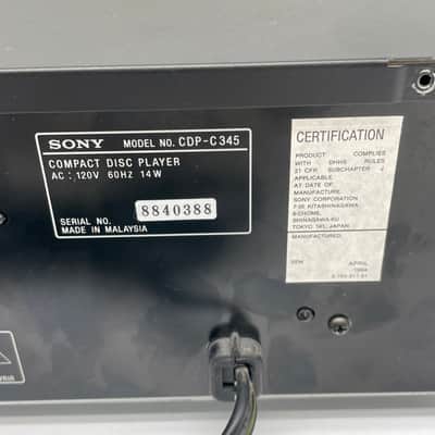 Sony CDP-C345 CD Changer 5 Compact Disc Player HiFi Stereo Vintage Carousel image 6