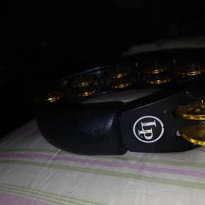 Latin Percussion LP174 Cyclops Handheld Tambourine with Double-Row Dimpled Brass Jingles 2010s - Black image 5