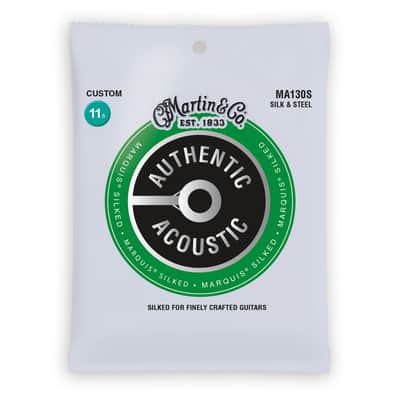 Martin MA130S Authentic Acoustic Marquis Silked Silk & Steel Folk Acoustic Guitar Strings - Custom (.115 - .47)