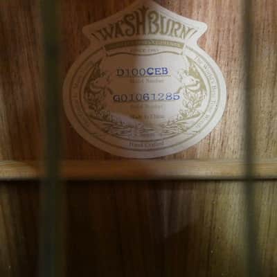 Washburn D100 CEB Blk w/HSC image 4