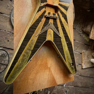 Dean Dimebag Darrell Pantera ML Limited Edition Black Gold Rising Sun Relic Custom Paint #3 image 16