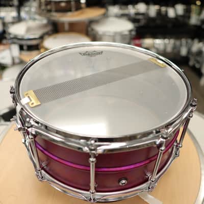 Pork Pie 6.5x14" Aluminum Snare Drum (Pink Alcohol Ink Finish) image 8