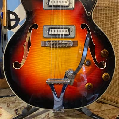 Univox Custom Vintage Hollow Body MIJ 335 330 1960s-70s - 3 Tone Sunburst Flamed image 1