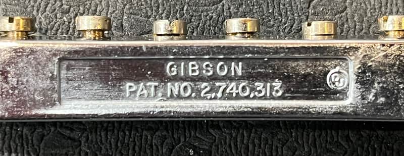 Gibson ABR-1 patent number bridge foundry mark Mid to late 60s - Chrome image 1