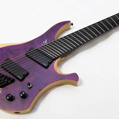 Agile 8 String Multi-Scale Fan Fret Headless Electric Guitar CHIRAL NIRVANA 82528 RL MOD SS Purple B image 5