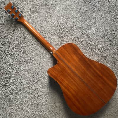 Sunburst 41 Inch Acoustic Guitar, Spruce Mahogany Body, Abalone Inlay Binding, Rosewood Fingerboard Neck image 11