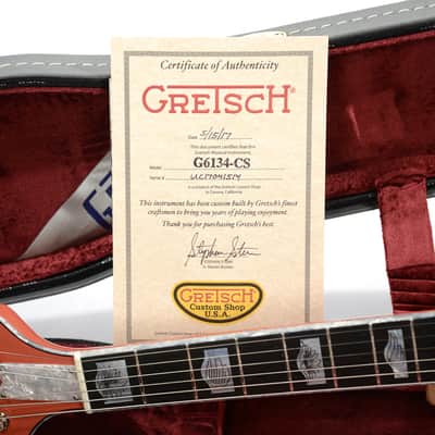 Gretsch CS 1955 Penguin Faded Tahitian Coral Light Relic w/White Moto Binding Masterbuilt by Stephen Stern (Serial #UC17041514) image 10