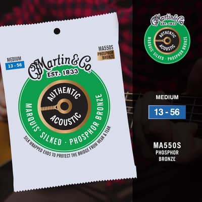 Martin Authentic Acoustic® Marquis® Silked Guitar Strings – Phosphor Bronze, Medium Gauge | Warm, Balanced Tone with Bridge Protection | Silk-Wrapped Ball Ends image 5