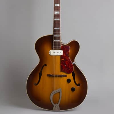 Guild  X-150 Arch Top Hollow Body Electric Guitar (1957), ser. #4462, original brown hard shell case. image 1