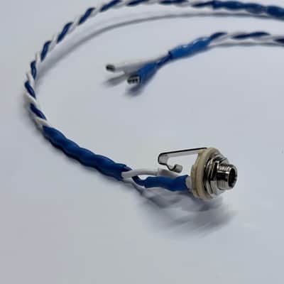 Wiring Harness for Single Cab / 2x12 / 2x10 with "Parallel" Connection, Vintage Style Speaker Cable, Switchcraft 1/4” Input Jack, .205” Spade Terminal (bare ends available) 18AWG Blue/White, 24/30/36 inches (2/2.5/3 ft) or any other custom length image 4