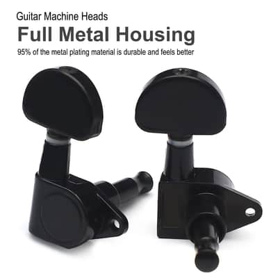 3L3R Guitar tuner pegs,Straight Sealed-gear Guitar Sealed Fan-shaped Tuning Pegs Tuner Machine Heads for Acoustic Electric Guitar Guitar Parts (Black) image 3