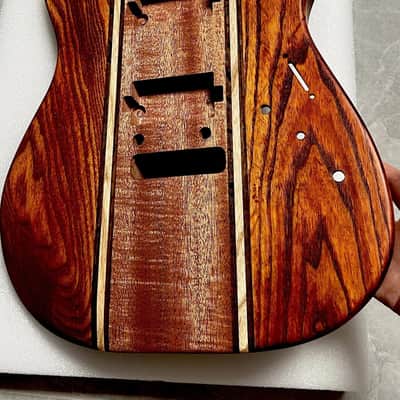 Immagine Handcrafted 9-Piece Guitar Body Ash & Mahogany Satin Natural Wood Grain - 7