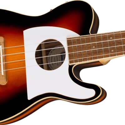 Fender Fullerton Tele Uke Walnut FB White Pickguard 2-Color Sunburst image 4