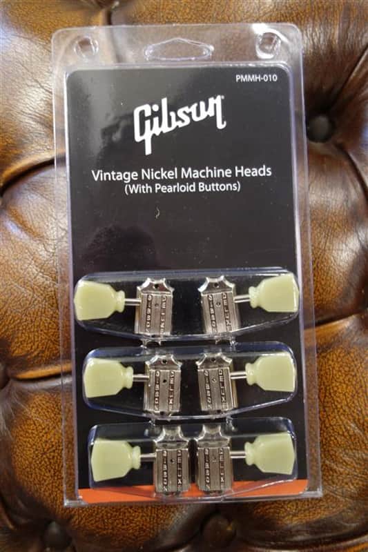 Gibson PMMH-010 Deluxe Green Key Tuner Set (Vintage Nickel) image 1