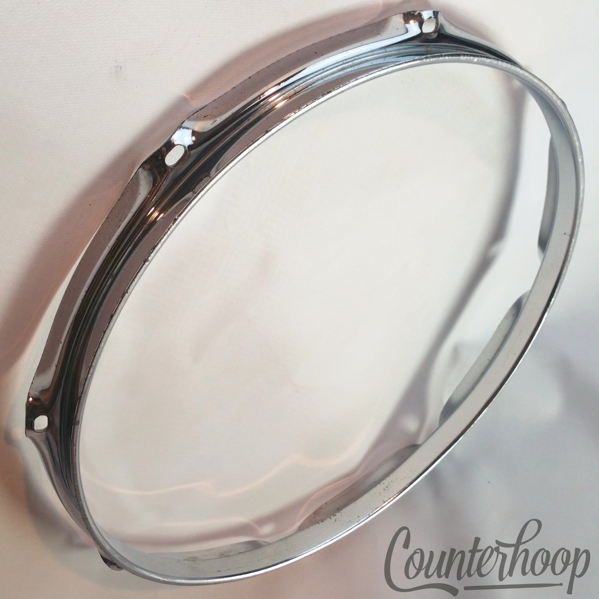 Pearl 12"Snare/Tom Drum Rim/Hoop Triple-Flange Chrome 8-Lug Hole Vintage Batter — main photograph