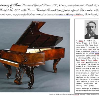 Steinway Grand Piano, Rosewood, 8ft 5in, 85 key, 1860 (restored c.1985), Rococo Revival S-scroll legs/etc. (Serial#3007) image 5