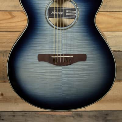 Ibanez AEWC400 Acoustic/Electric Guitar Indigo Blue Burst High Gloss image 2