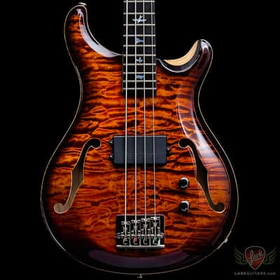 PRS Private Stock #5913 January 2016 GOTM Hollowbody Bass 4 - Electric Tiger Smoked Burst (152) image 4