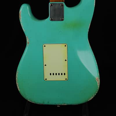 Riccardi Relics USA Strat, Fralin Blues Special pickups, MJT Seafoam Green Alder body, Nitro Roasted Maple neck with painted headstock, Hardcase image 6