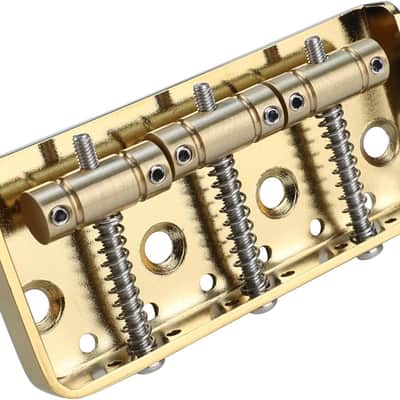 Gold Vintage Short Fixed Bridge with Brass Compensated 3-Saddle 54mm Guitar Bridge Compatible with Vintage Telecaster Tele Style Electric Guitar Replacement Parts image 5