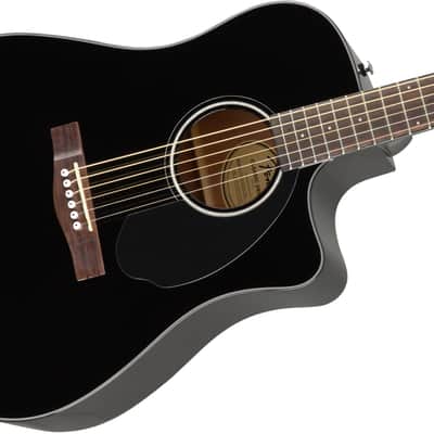 Fender CD-60SCE Dreadnought, Walnut Fingerboard - Black image 4