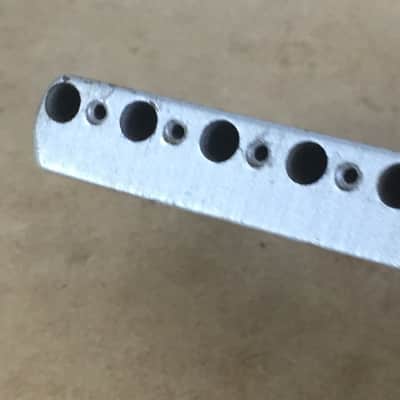 Vintage 1980s Fender Japan Lefty MIJ Tremolo Strat Block 56.5mm Spacing Stratocaster Bridge Steel image 8