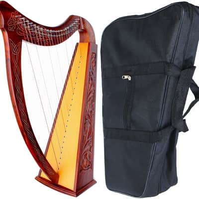 37" Celtic Irish Folk Harp 22 Strings Rosewood Lap Harp w/ Case & Extra Strings (2026 Model) image 5