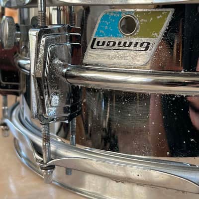 Ludwig Blue Olive Badge Supraphonic 14x5 1970 image 3
