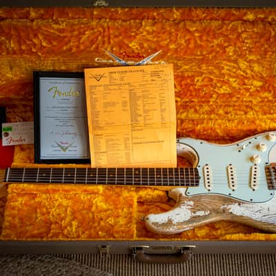 1963 Namm Fender Stratocaster Custom Shop Limited Edition Vintage White Heavy heavy relic image 8