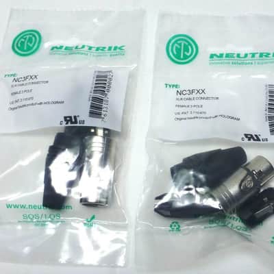 (2) Two Original NEUTRIK NC3FXX Female 3 Pin XLR Cable Connector image 2