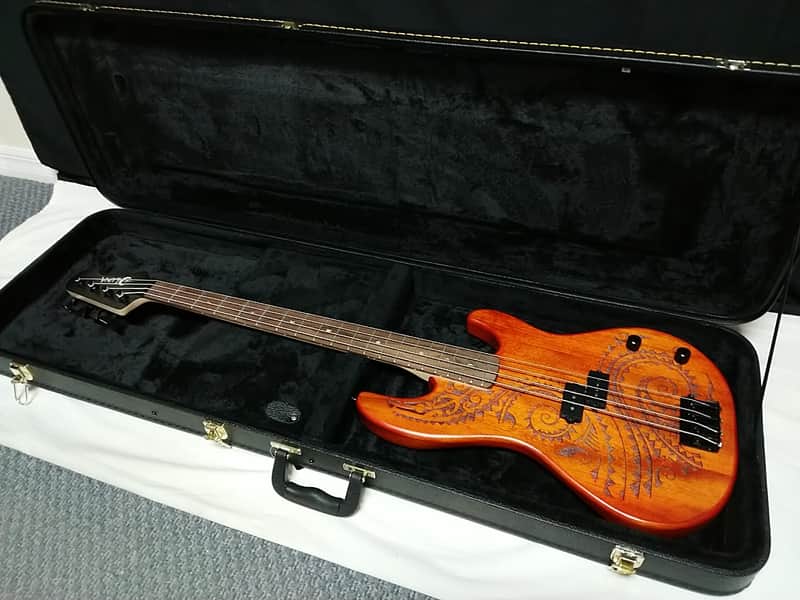 LUNA Tattoo 34" long scale 4-string BASS guitar w/ Case NEW TAT 34 - Laser Etch image 1