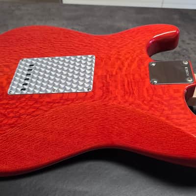 Fender Lacewood Stratocaster Custom Shop NAMM UK Showcase Tour American USA Orange Strat Turned Aluminum Aluminium Pick Guard 1 of 1 Electric Guitar image 21