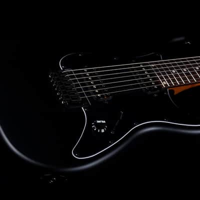 Jet Guitars JS-407 7 String Electric Guitar in Matt Black image 3