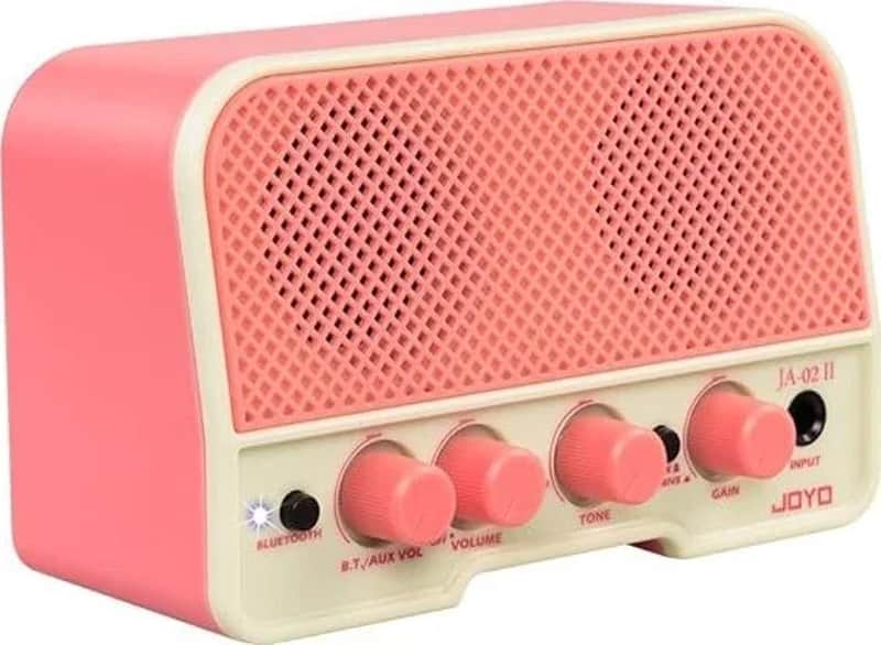 JOYO 5W Mini Practice Guitar Combo Amp Rechargeable Small Guitar Headphone Amplifier Clean Overdrive Two Channels with Bluetooth (JA-02 II Pink) image 1