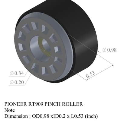 Pioneer RT-909 Pinch Roller (Single)–Silver Color –Precision Replacement–1Yr WRT image 5